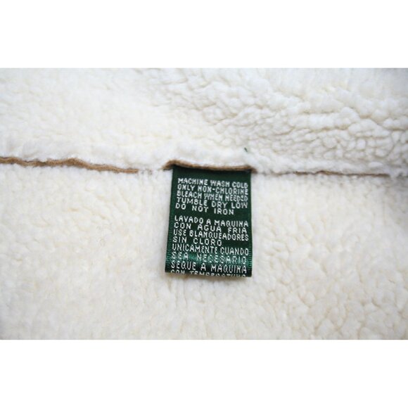 Ralph Lauren Traditional Clothing Womens L Faux Suede Sherpa Lined Hoodie Vest - Picture 5 of 7